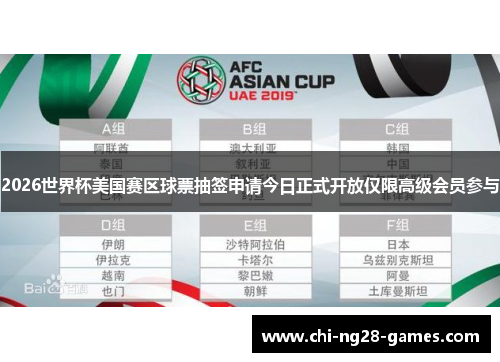 2026世界杯美国赛区球票抽签申请今日正式开放仅限高级会员参与